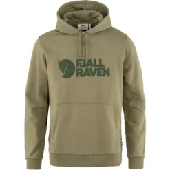 Pull Fjallraven Men Fjallraven Logo Hoodie Light Olive