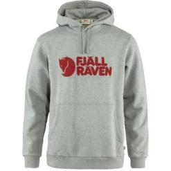 Fjallraven 30 Pull Fjallraven Men Fjallraven Logo Hoodie Grey-Melange