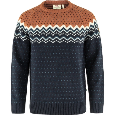 Pull Fjallraven Men Ovik Knit Sweater Dark Navy-Terracotta Brown 1 Pull Fjallraven Men Ovik Knit Sweater Dark Navy-Terracotta Brown